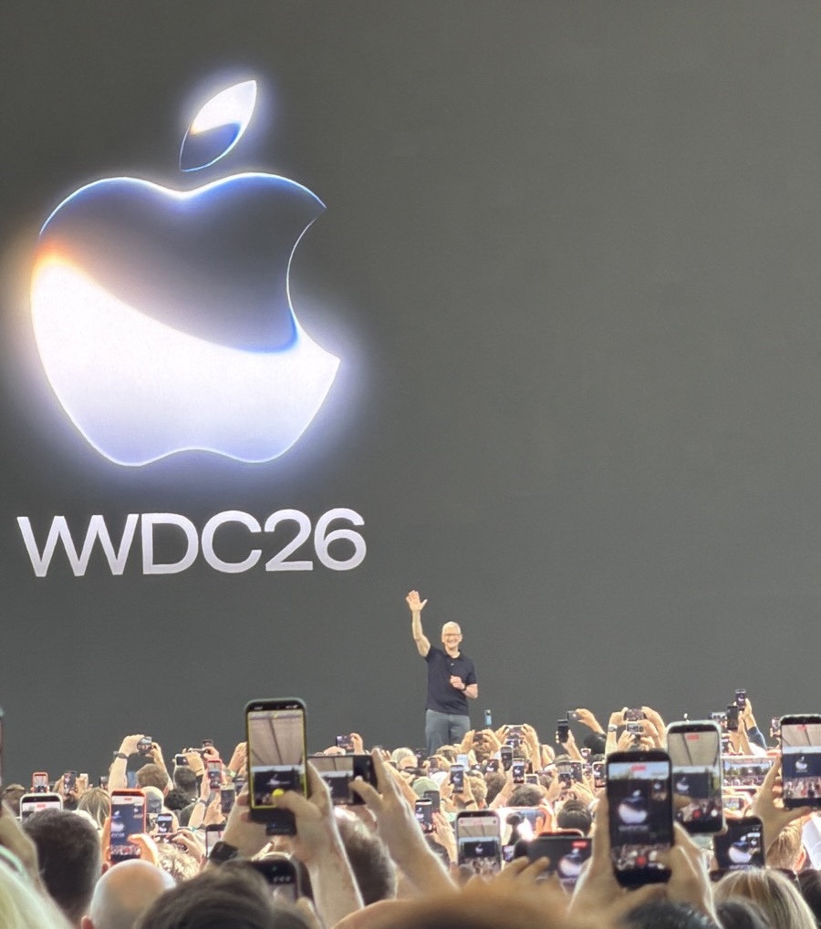 Tim Cook appears. "I've never seen this many iPhones in my life," he greeted us