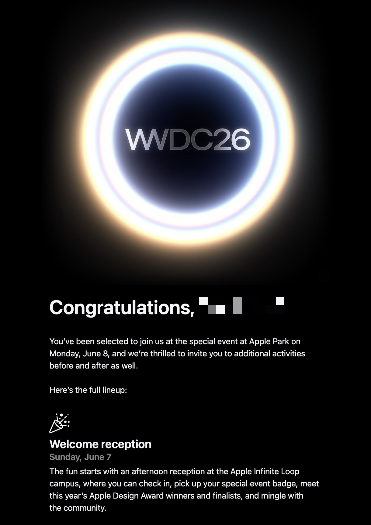 The acceptance email. I could hardly believe it when it arrived...